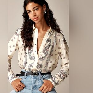 J Crew - Drapey paisley-print shirt - Size L